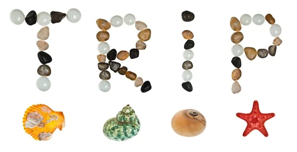 Trip word made of stones — Stock Photo, Image