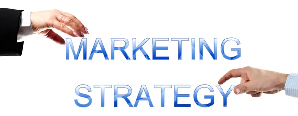 Słowa strategii marketingowych — Zdjęcie stockowe