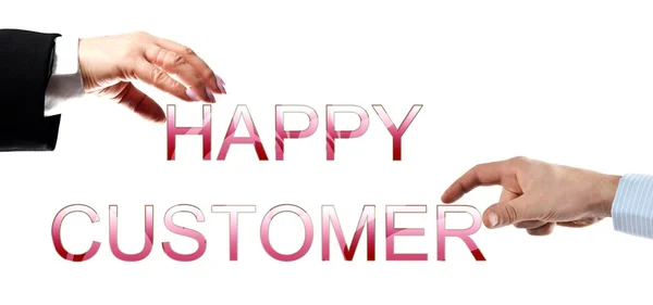 Palavras de cliente feliz — Fotografia de Stock