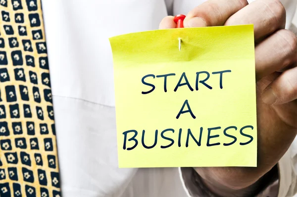 Start a business post it — Stock Photo, Image