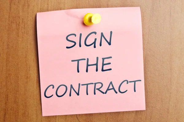 Sign the contract reminder — Stock Photo, Image