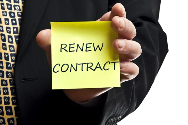 Renew contract post it — Stock Photo, Image