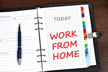 Work from home message clipart