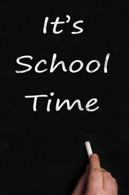 It's school time on black board clipart