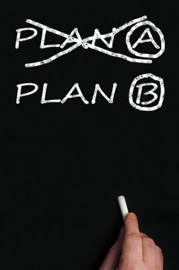 Plan B on black board clipart