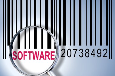 Software on barcode clipart