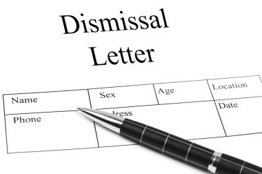 Dismissal letter clipart