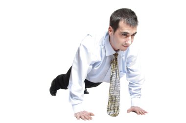 Business man do push up clipart