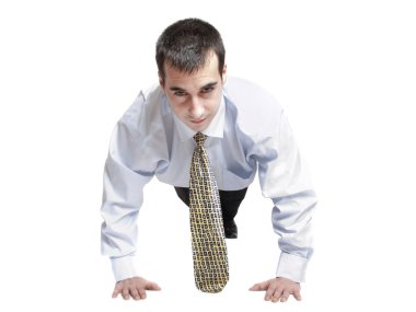 Business man do push up clipart