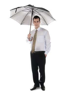 Şemsiyeli iş adamı