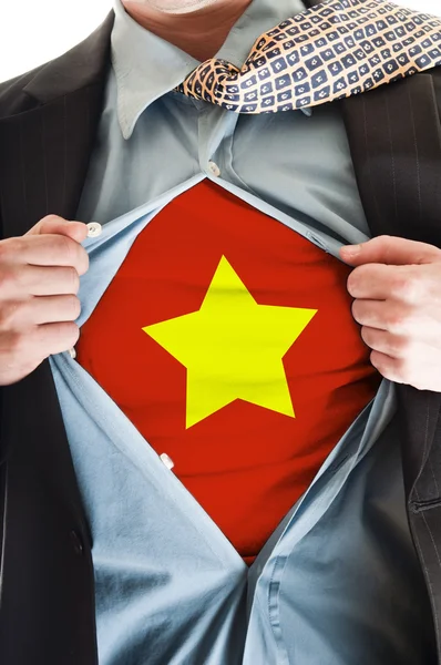 Flaga Wietnamu na koszuli — Zdjęcie stockowe