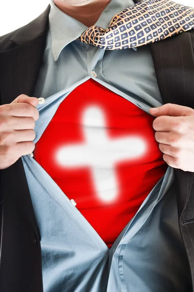 Switzerland flag on shirt — Stock Photo, Image