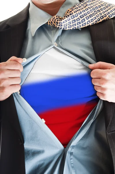 Russie drapeau sur chemise — Photo
