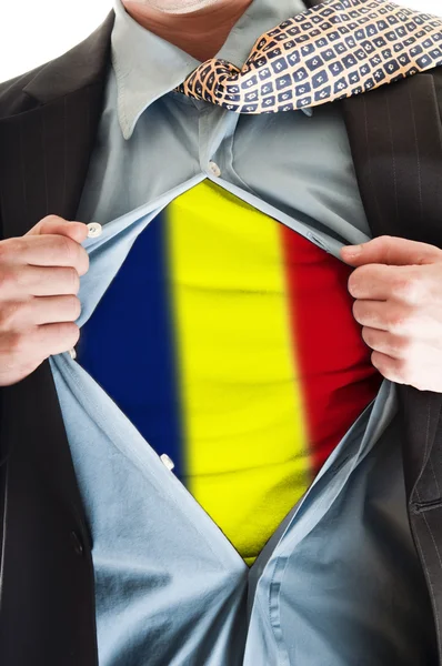 Romania flag on shirt — Stock Photo, Image