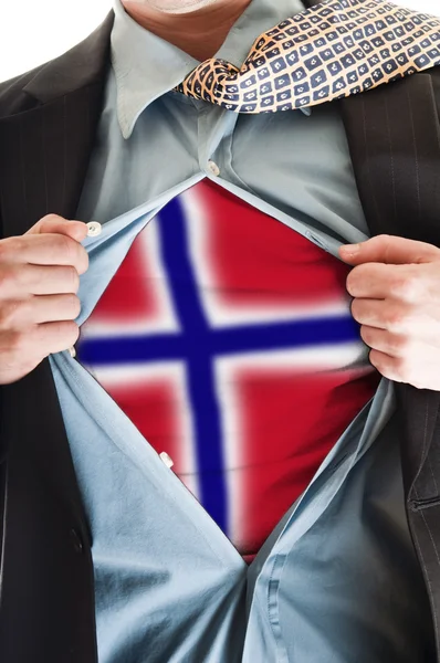 Flaga Norwegii na koszuli — Zdjęcie stockowe