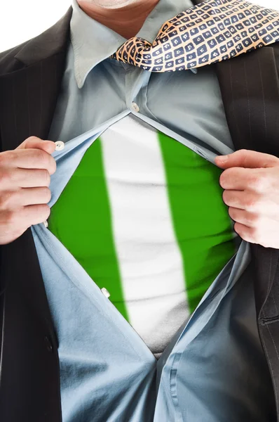 Nigeria flagga på skjorta — Stockfoto