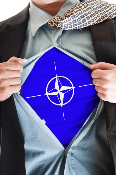 Stock image NATO flag on shirt