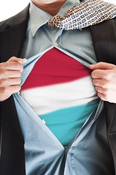 Flaga Luksemburga na koszuli — Zdjęcie stockowe