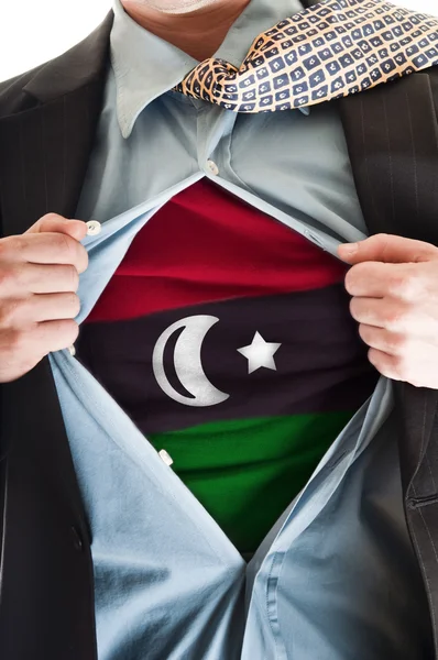 Vlajka Libye na tričko — Stock fotografie