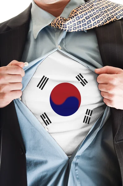 Coreia do Sul bandeira na camisa — Fotografia de Stock
