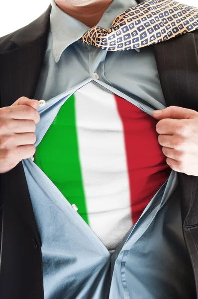 Прапор Італії на сорочці — стокове фото