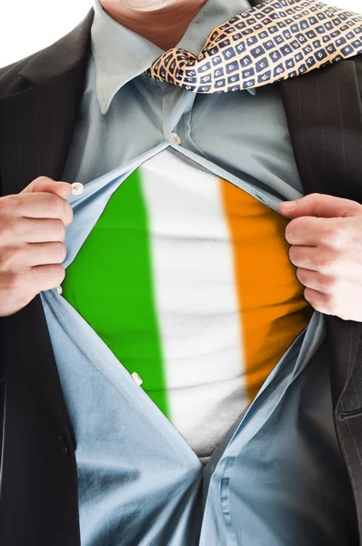 Σημαία της Ιρλανδίας στο πουκάμισο — Φωτογραφία Αρχείου