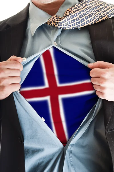 Flaga Islandii na koszuli — Zdjęcie stockowe