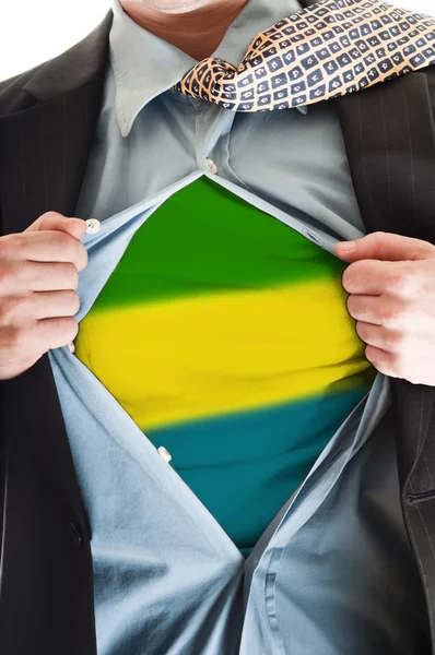 stock image Gabon flag on shirt