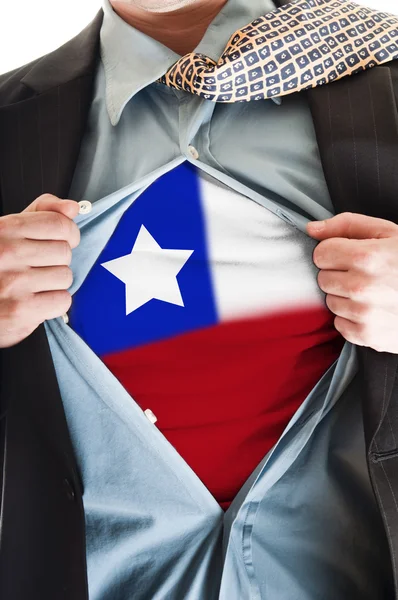 Bandeira do Chile na camisa — Fotografia de Stock