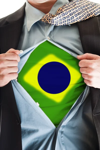 シャツにブラジルの旗 — ストック写真