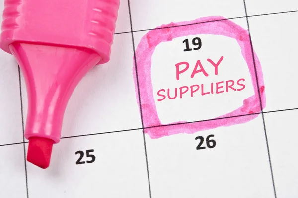 Pay suppliers mark — Stock Photo, Image