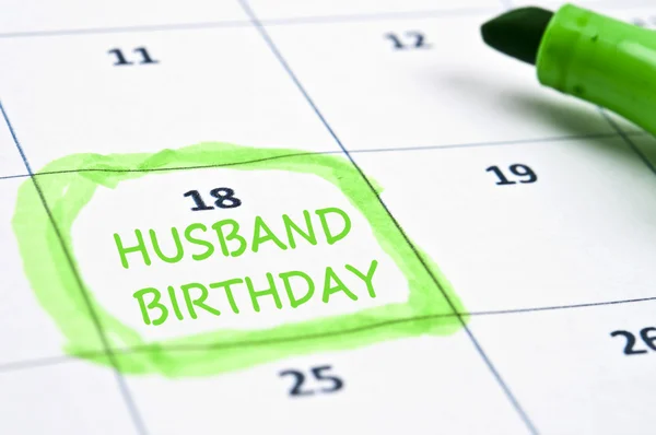Marca de aniversário do marido — Fotografia de Stock