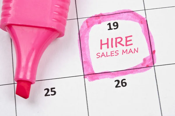 Hire sales man mark — Stock Photo, Image