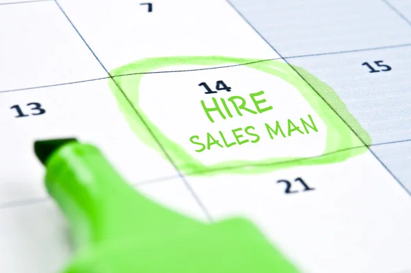 stock image Hire sales man mark