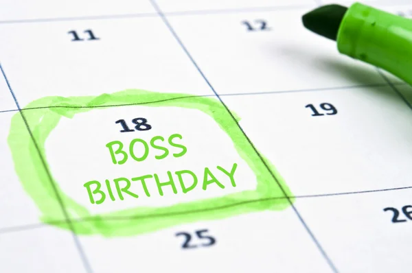 Marca de aniversário do chefe — Fotografia de Stock