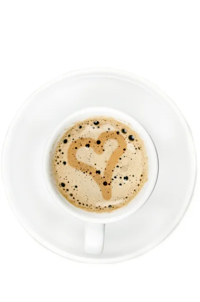 Znak miłości na kawę — Zdjęcie stockowe