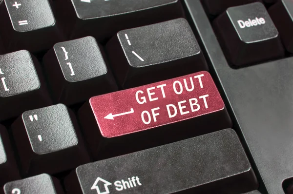 Salir de la clave de la deuda — Foto de Stock