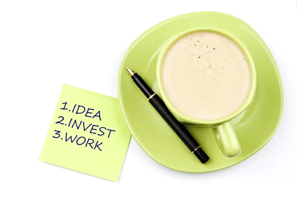 Business note and coffee — Stock Photo, Image