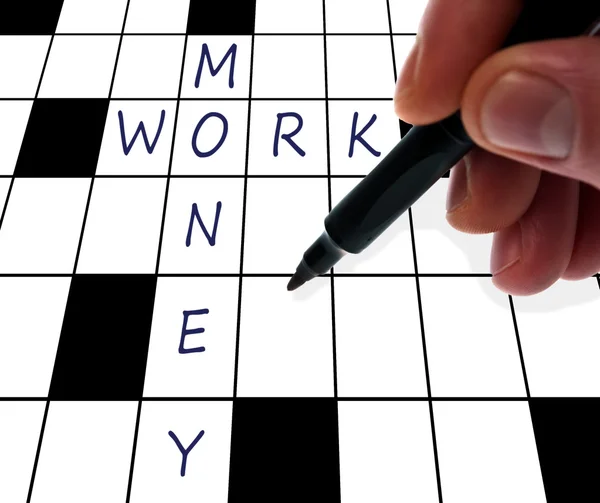Crossword money and work — Stock Photo, Image