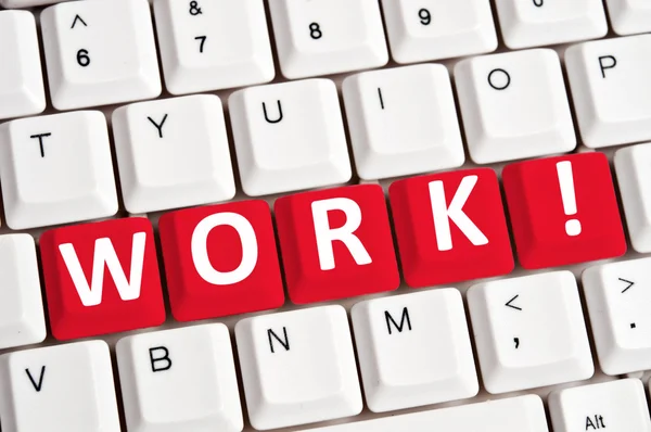 Arbete word på tangentbord — Stockfoto