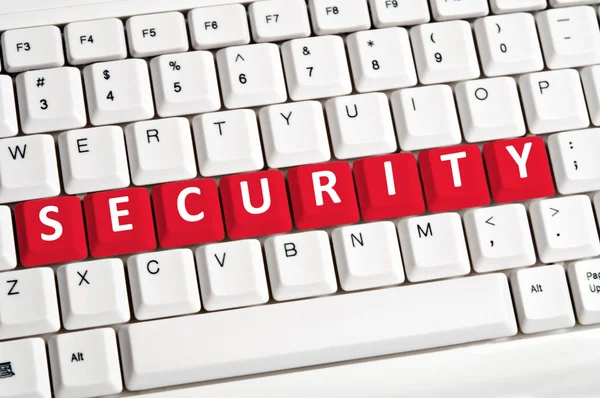 Security word on keyboard — Stock Photo, Image