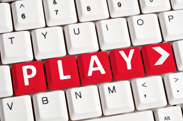 Play word on keyboard — Stock Photo, Image