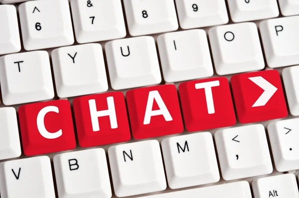 Chat word on keyboard — Stock Photo, Image