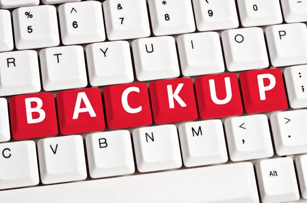 Backup ordet på tangentbordet — Stockfoto