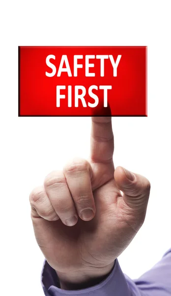 Segurança primeiro botão — Fotografia de Stock