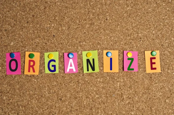 Organize word — Stock Photo, Image