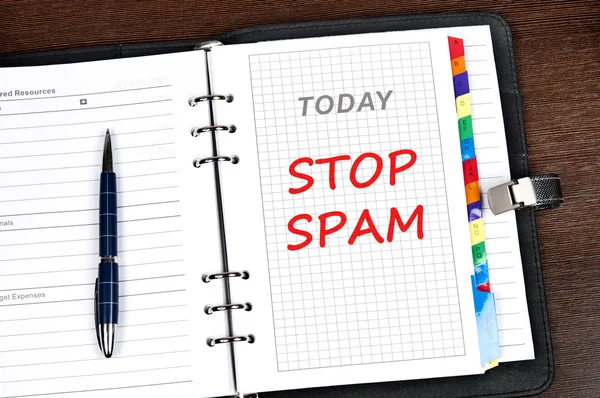 Interrompi messaggio spam — Foto Stock