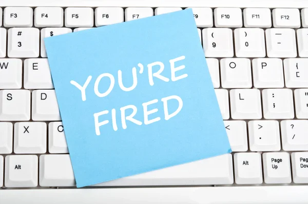 stock image You're fired message