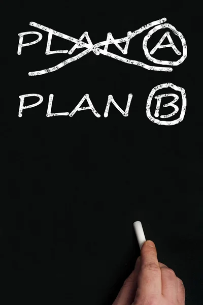 B terv fekete táblán — Stock Fotó