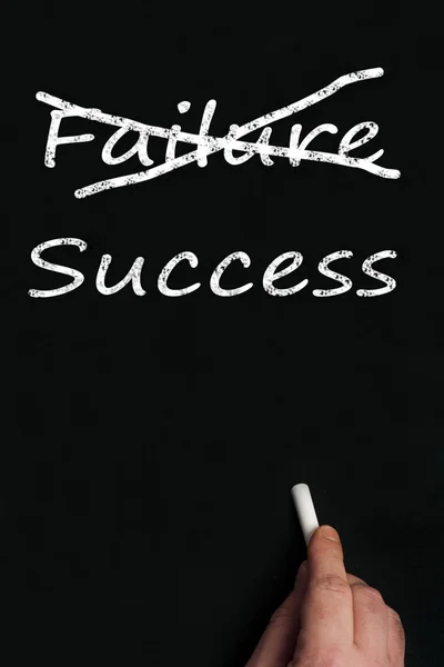 stock image Failure and success on black board